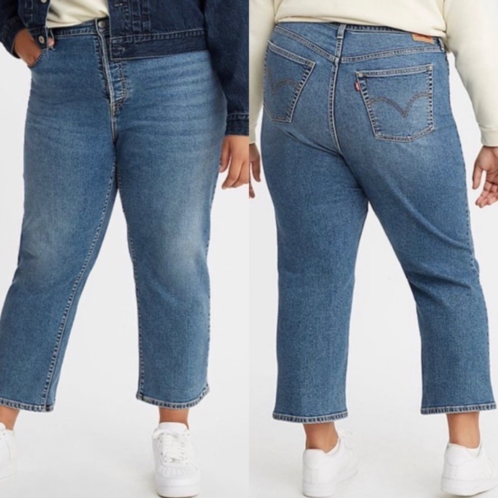 NWT Levi’s Ribcage Straight High Rise Ankle Jeans in Mind Your Own Finish